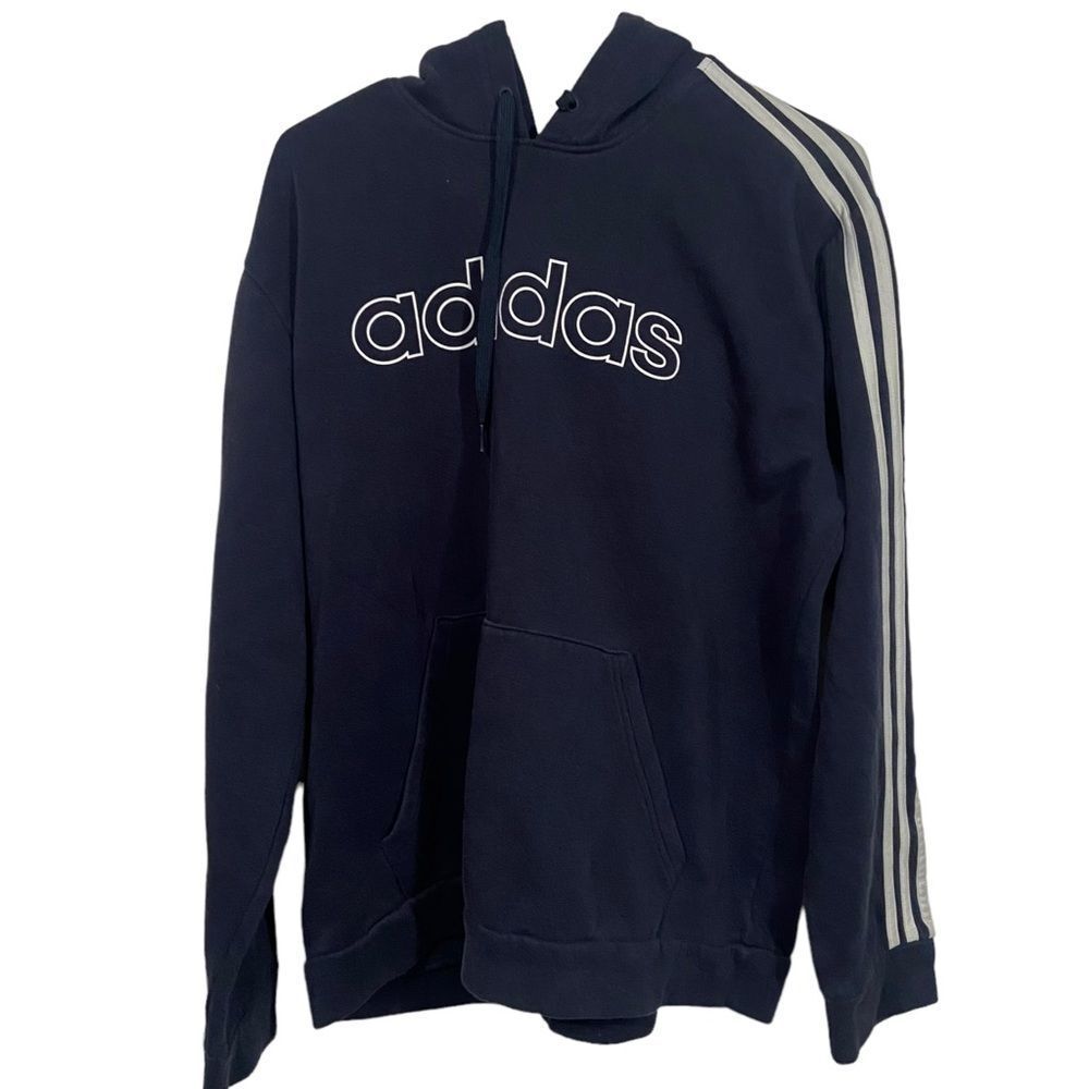 Adidas Logo Oversized Athletic Hoodie Sweatshirt